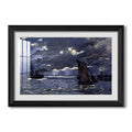 A Seascape Shipping By Moonlight 1864 Claude Monet Custom Framed Print