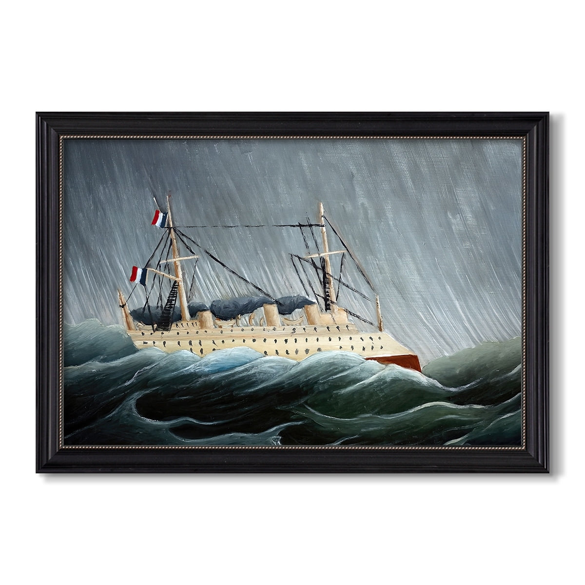 A Ship In A Storm C 1899 Henri Rousseau Custom Framed Canvas