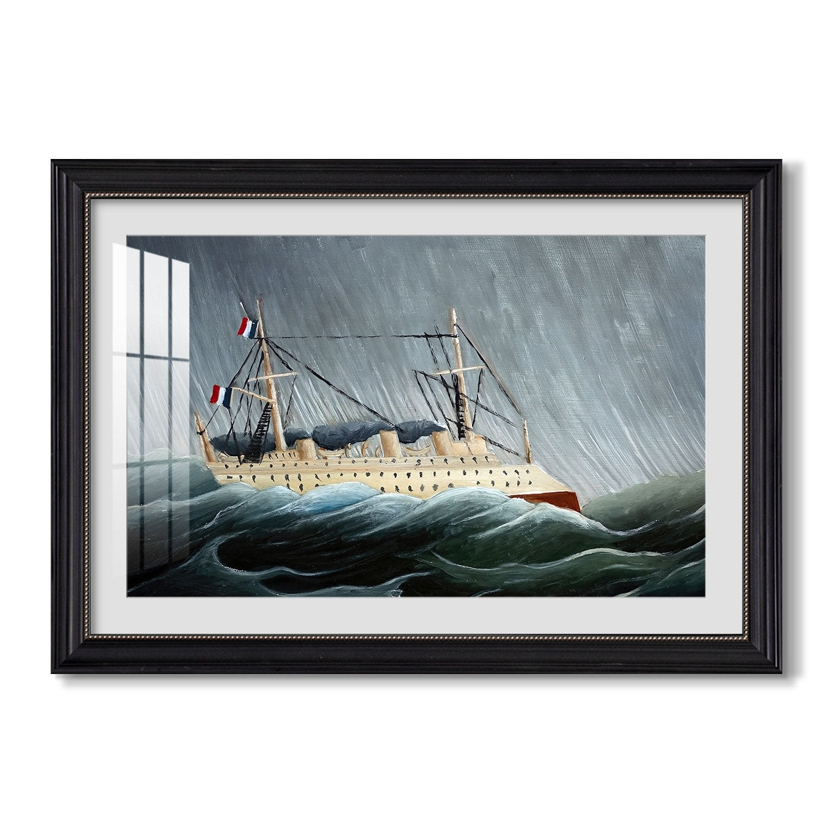 A Ship In A Storm C 1899 Henri Rousseau Custom Framed Print