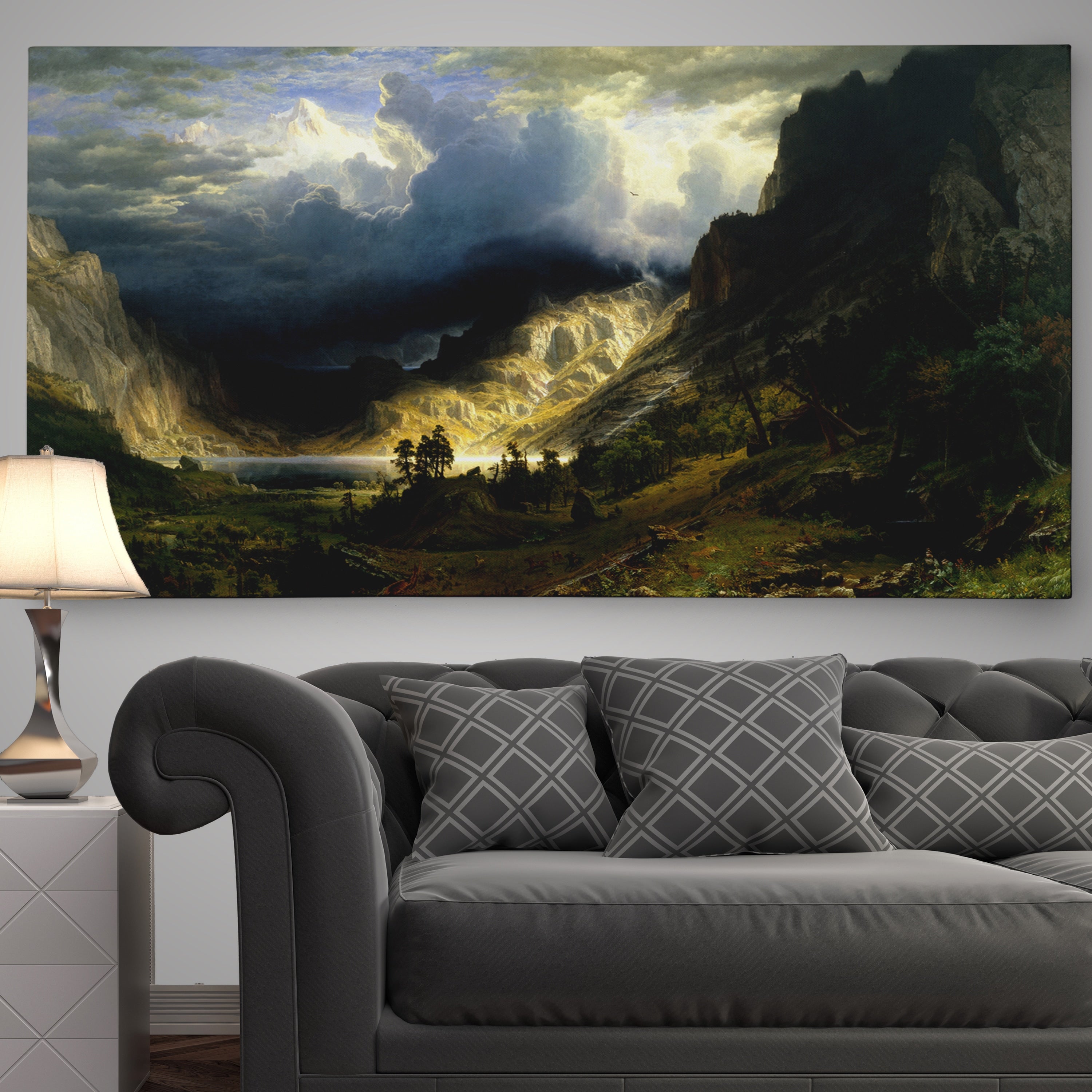 A Storm In The Rocky Mountains Mt. Rosalie Premium Gallery Wrapped Canvas