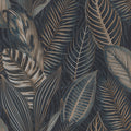 A Street Prints Acacius Dark Blue Tropical Foliage Wallpaper