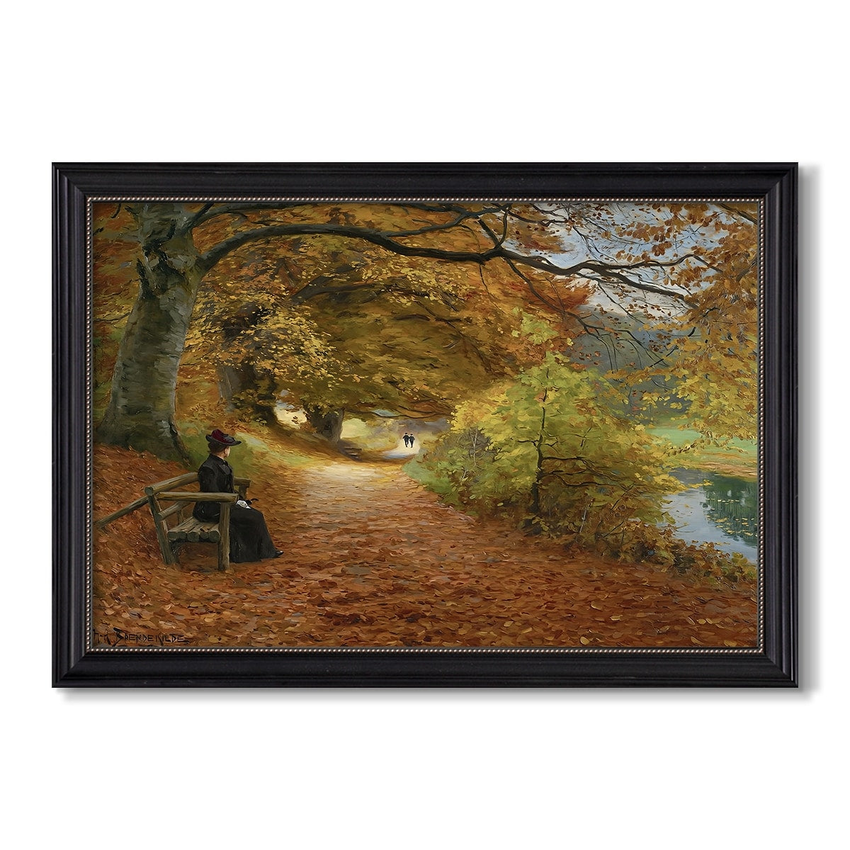 A Wooded Path In Autumn 1902 Hans Andersen Brendekilde Custom Framed Canvas