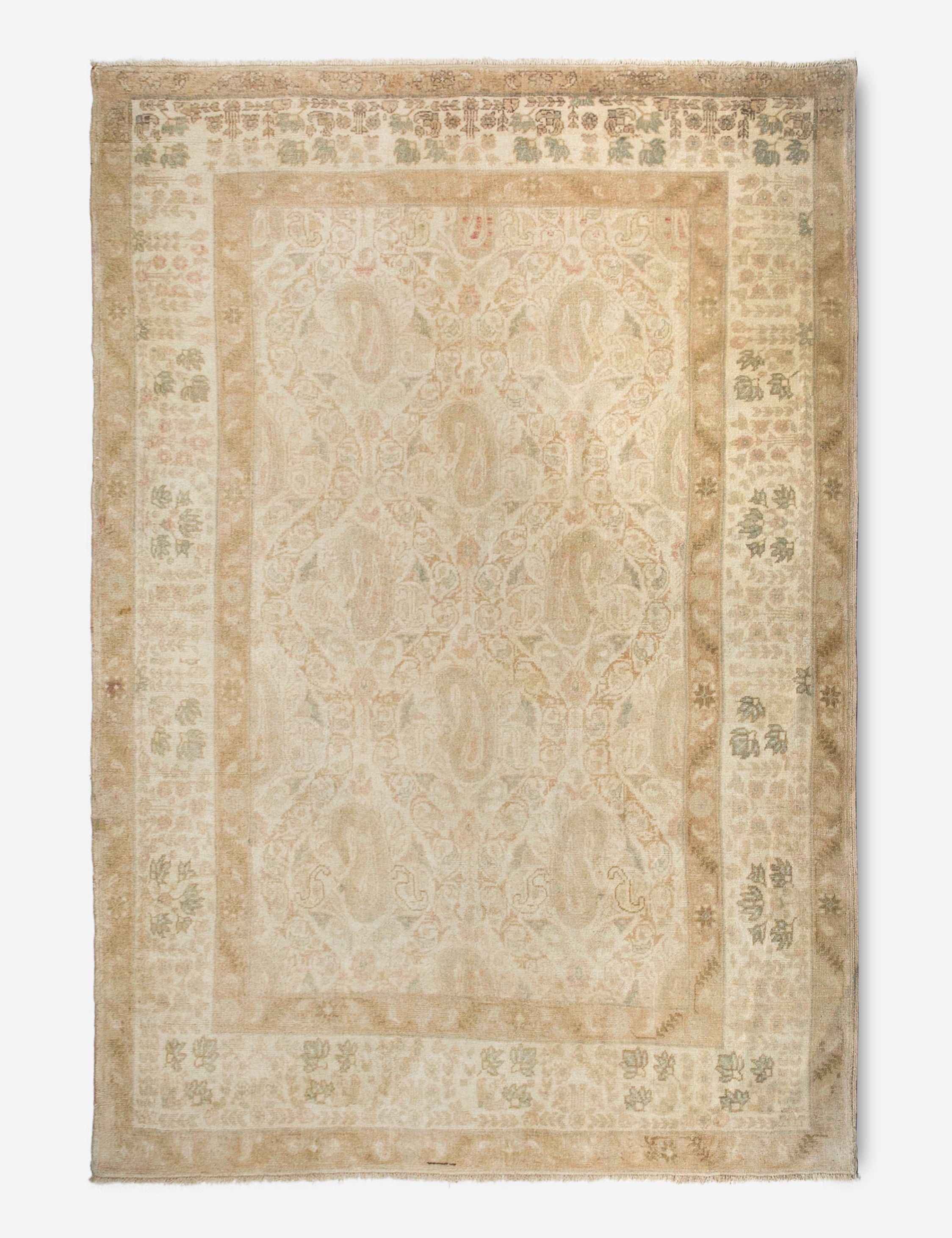 Vintage Turkish Hand-Knotted Wool Rug No. 371, 5'1in x 7'5in
