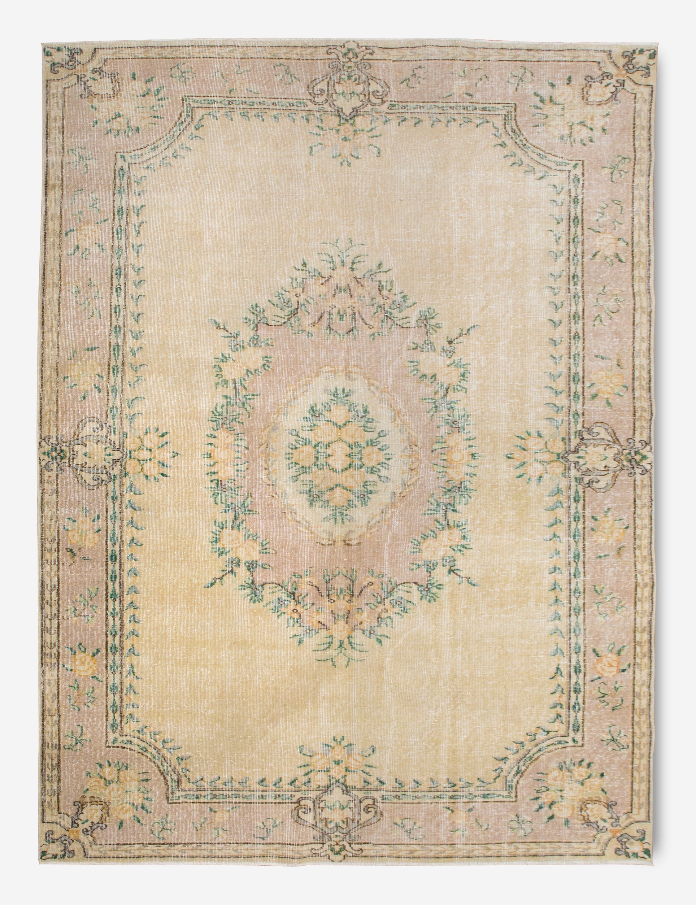 Vintage Turkish Hand-Knotted Wool Rug No. 379, 6'3in x 9'9in
