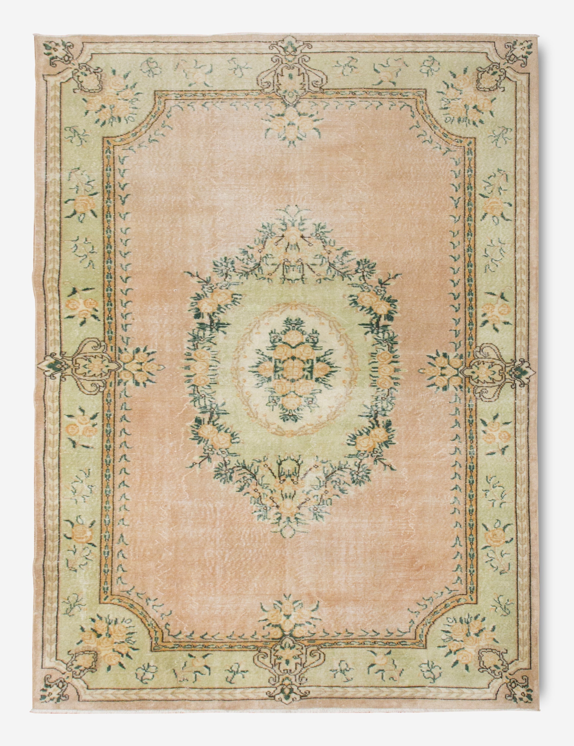 Vintage Turkish Hand-Knotted Wool Rug No. 384, 6'8in x 9'11in
