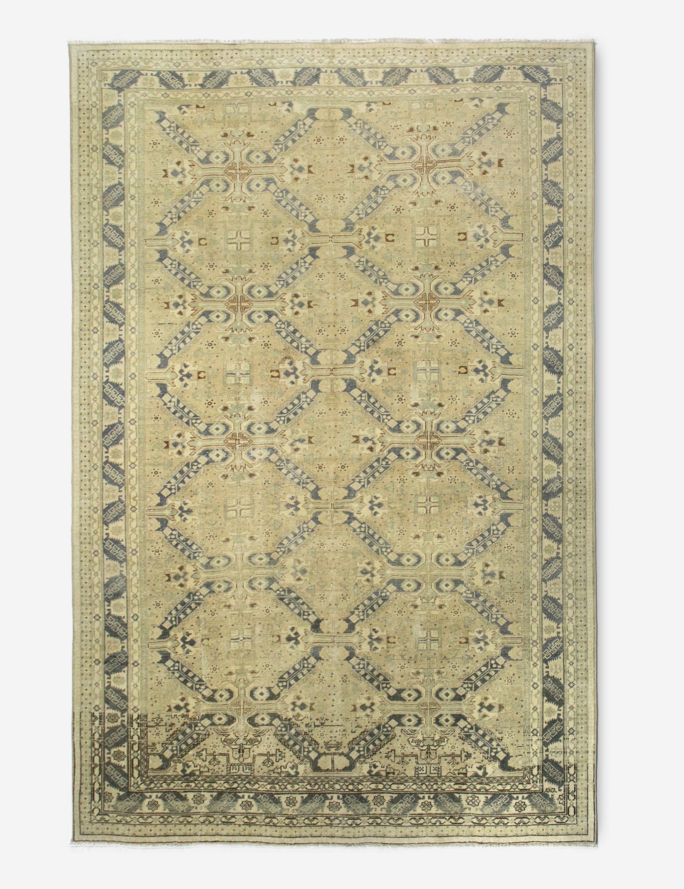 Vintage Turkish Hand-Knotted Wool Rug No. 382, 6'5in x 9'5in