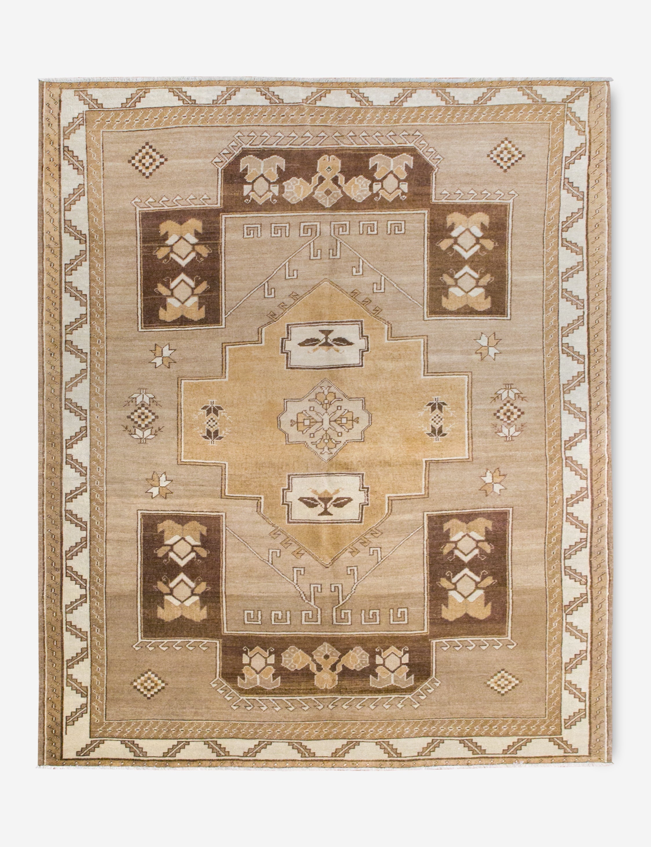 Vintage Turkish Hand-Knotted Wool Rug No. 378, 6'3in x 8'8in