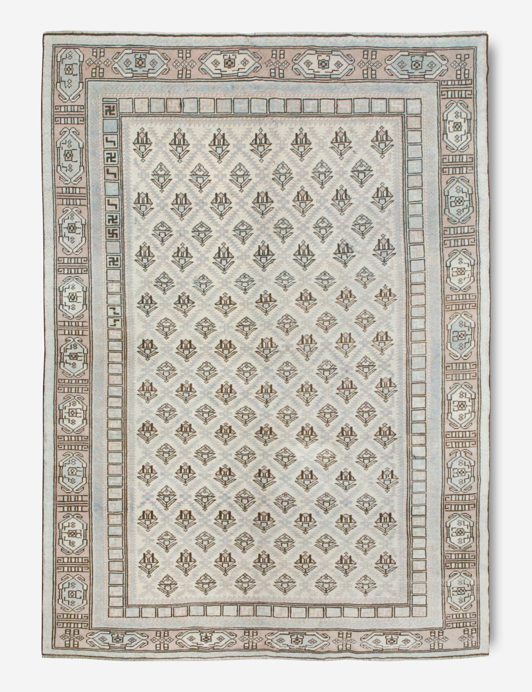 Vintage Turkish Hand-Knotted Wool Rug No. 372, 5'11in x 8'9in