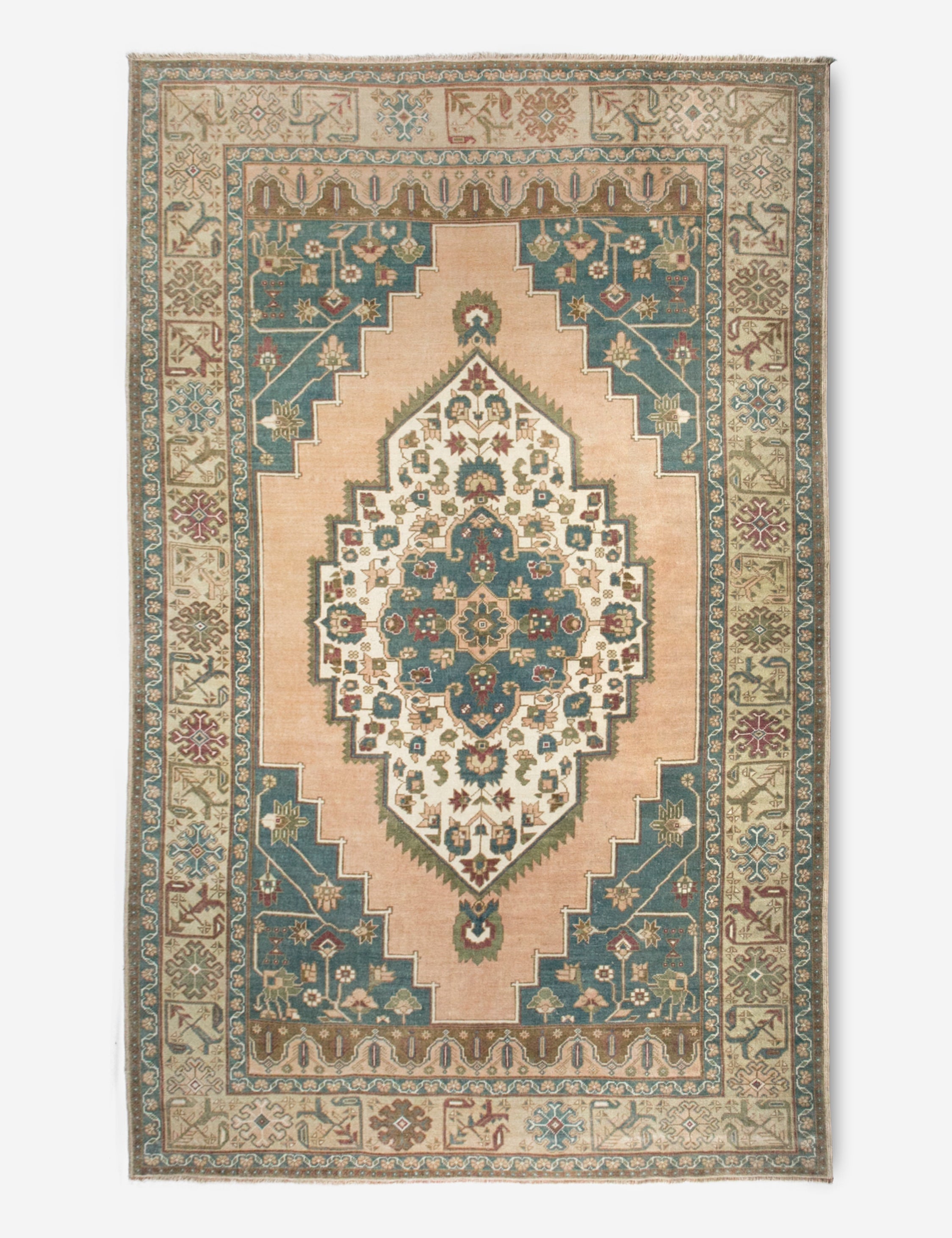 Vintage Turkish Hand-Knotted Wool Rug No. 383, 6'8in x 10'12in