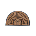 Sunburst Half Moon Tapered Edge Black 24 X36 Large Rubber And Coir Mat
