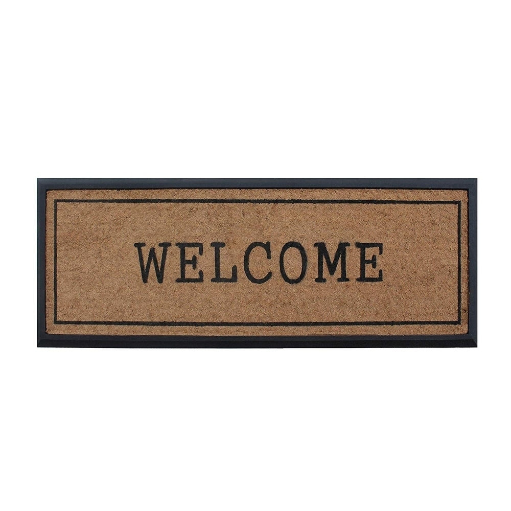 A1Hc First Impression Welcome Hand Crafted Rubber Coir Double Door Mat 16 X48