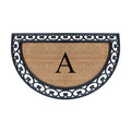 A1Hc Half Round Rubber And Coir 30 X 48 Classic Black Double Doormat