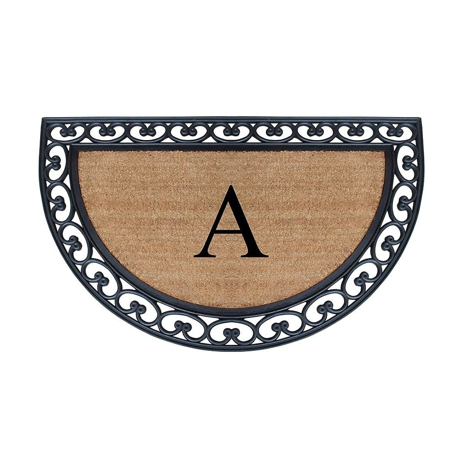 A1Hc Half Round Rubber And Coir Monogrammed Doormat Double Doormat 30 X 48