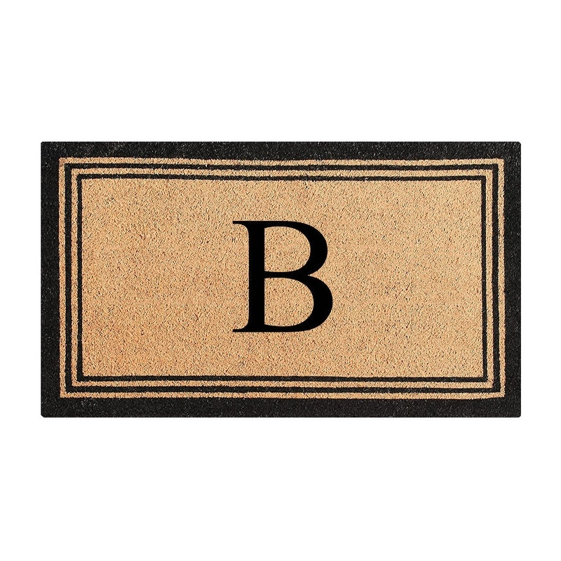 A1Hc Pure Natural Coir Doormat With Heavy Duty Pvc Backing 0.75 Inch Pile Height Perfect For Outdoor Use Monogrammed