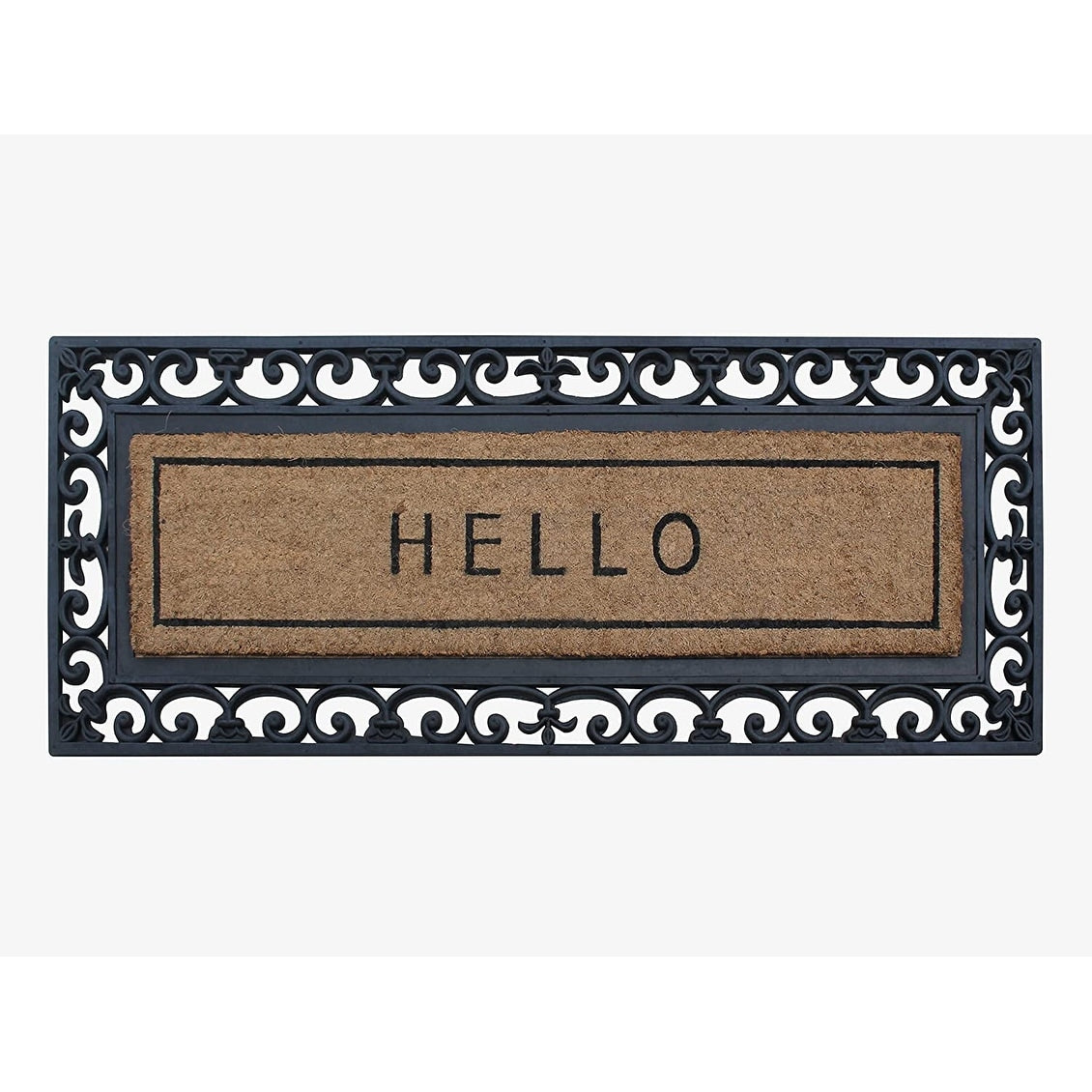 A1Hc First Impression Hello Exclusive Hand Crafted Myla Entry Doormat Large Double Door Size 17.7 X 47.25