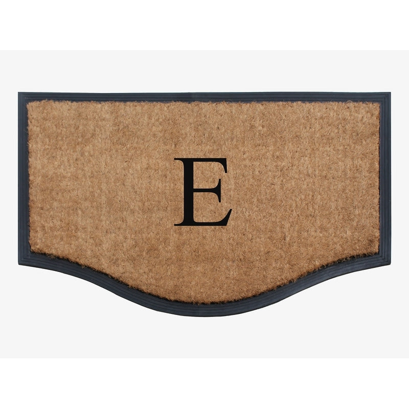 A1Hc Black Beige 23.6 In. X 37.4 In. Rubber And Coir Non Slip Extra Large Heavy Duty Monogrammed Double Doormat