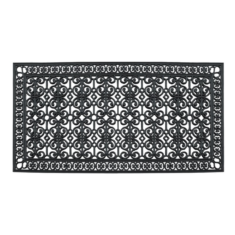 Rubber Paisley Beautifully Hand Finished Thick Durable High Quality Rubber Extra Large Size Double Doormat 72 L X 36 W