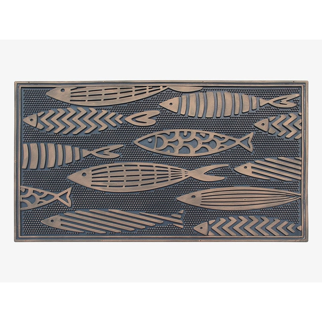 Fish Rubber Pin Mat Beautifully Copper Hand Finished Non Slip Durable Heavy Duty Doormat 18 L X 30 W