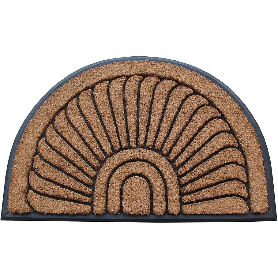 A1Hc First Impression Rubber And Coir Striped Bronze Finished Outdoor Doormat 24 X 36