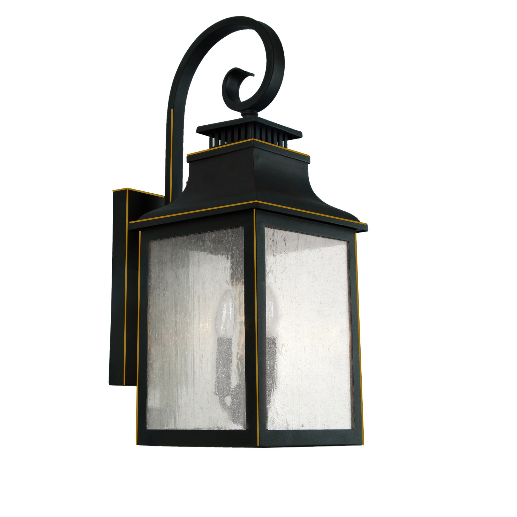 Y Decor Morgan 2 Light Exterior Light In Imperial Black Finish