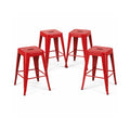 Ac Pacific 24 Inch Industrial Stackable Metal Counter Stools Set Of 2