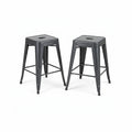 Ac Pacific 24 Inch Industrial Stackable Metal Counter Stools Set Of 4