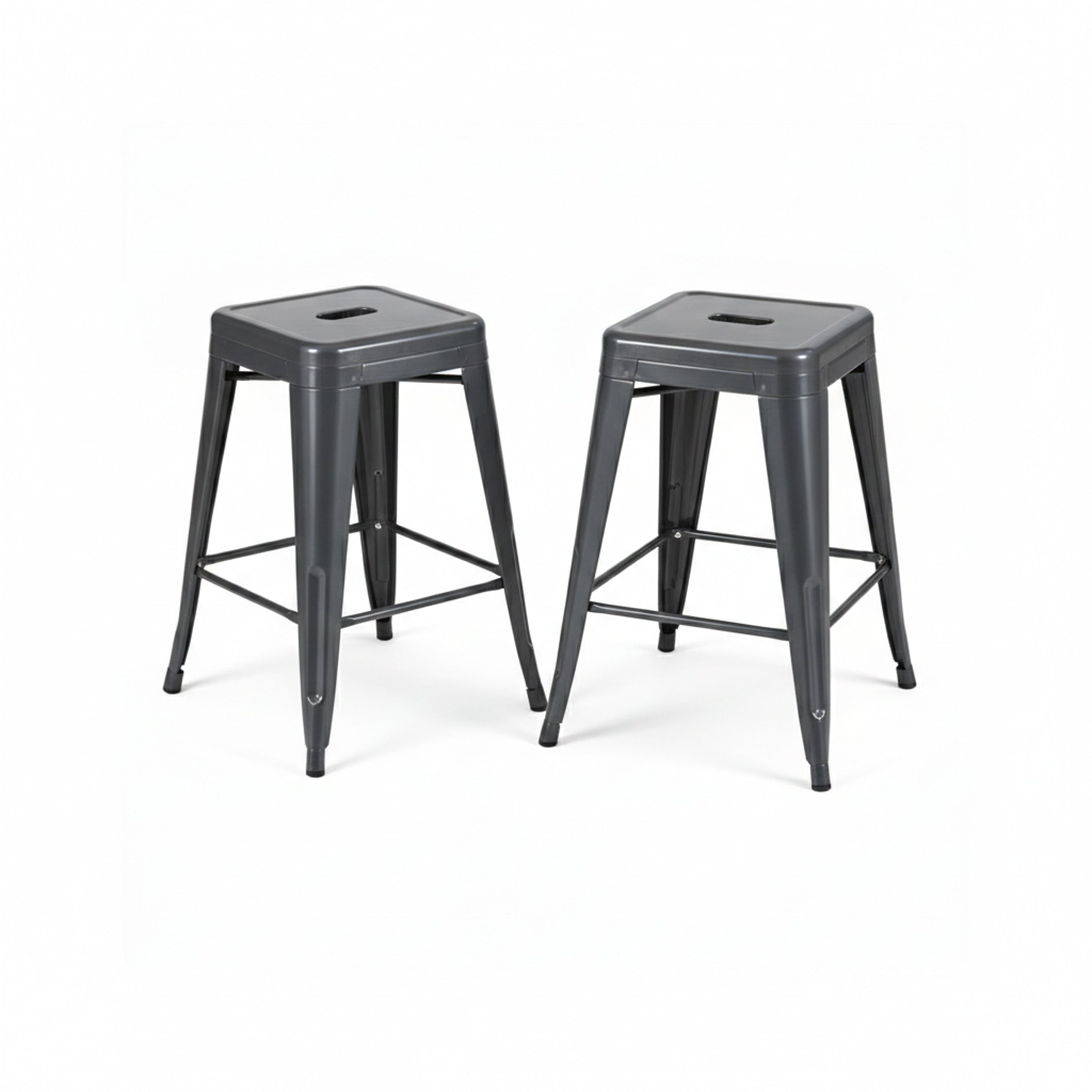 Ac Pacific 24 Inch Industrial Stackable Metal Counter Stools Set Of 4
