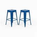 Ac Pacific 30 Inch Industrial Stackable Metal Barstools Set Of 2