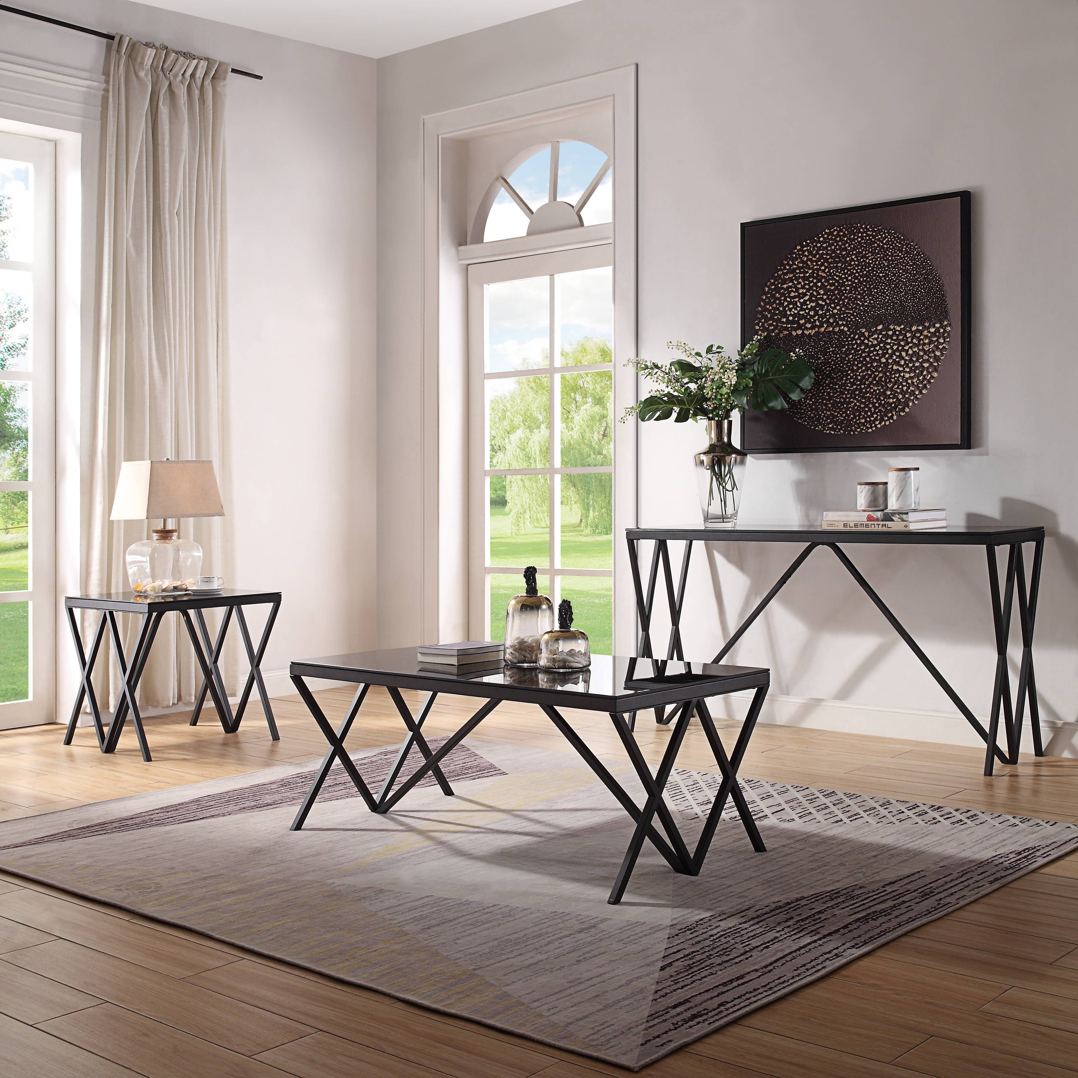 Acme Magenta End Table In Black