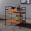 Acme Oaken Serving Cart In Honey Oak Black