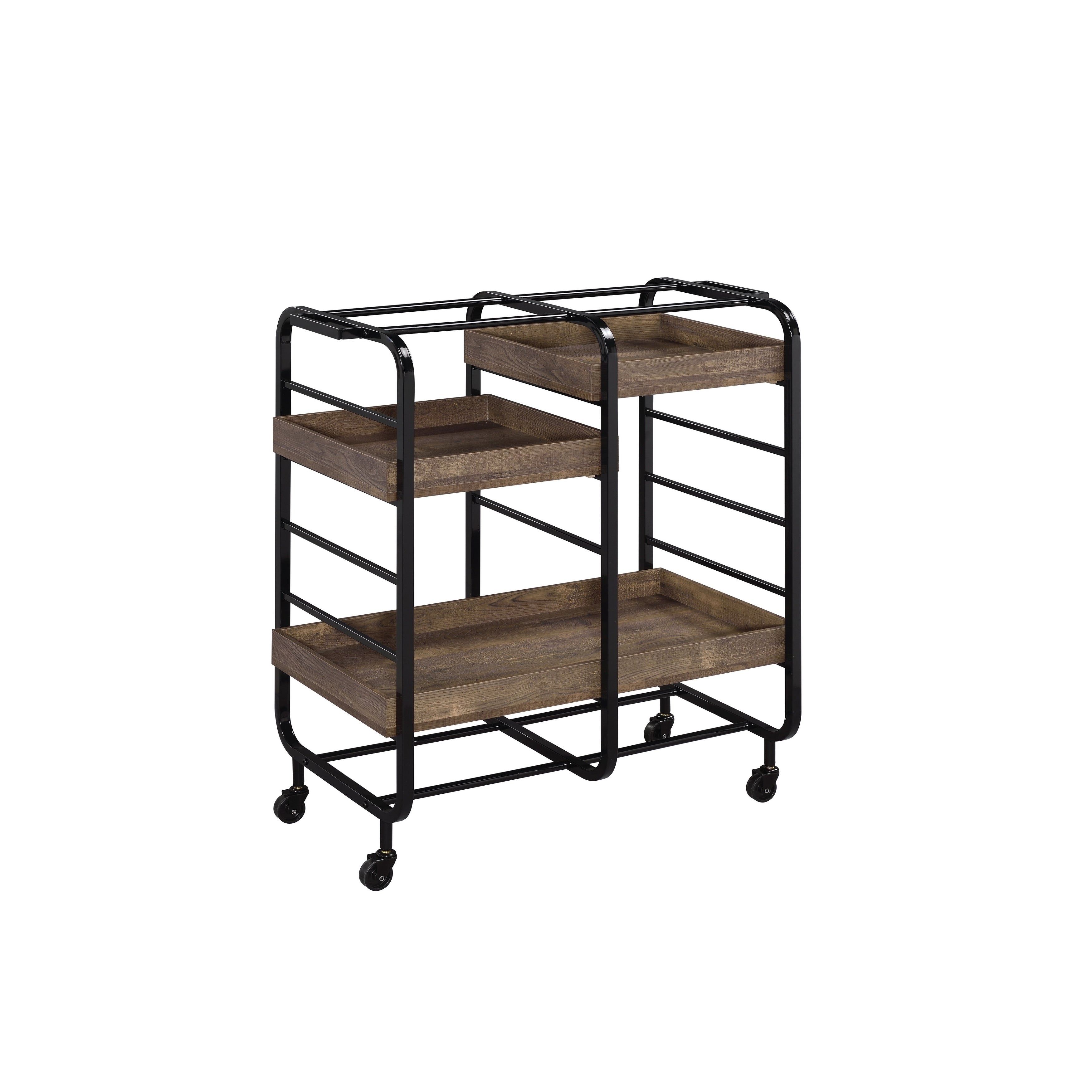 Acme Vorrik Serving Cart In Black Walnut