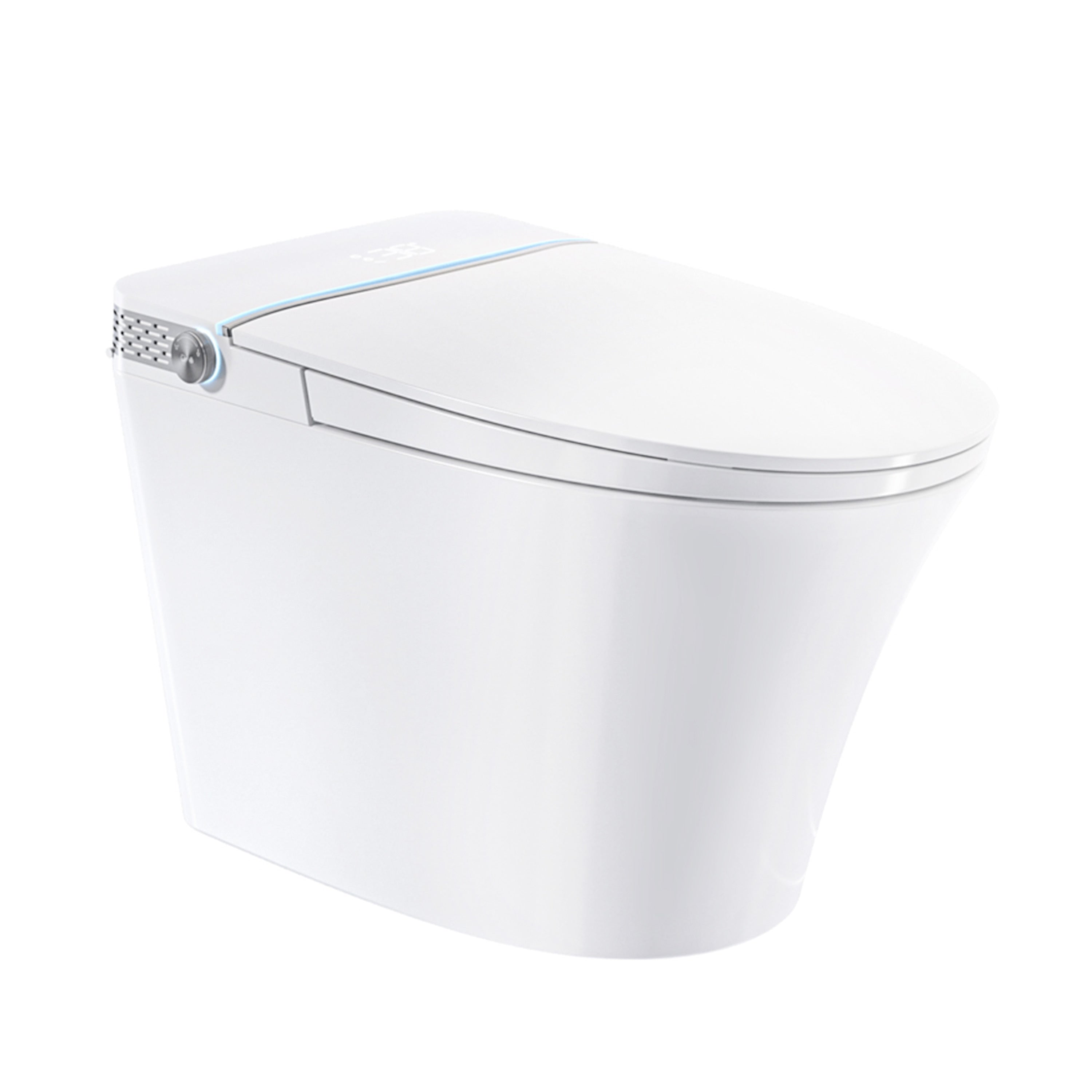 Ada Smart Bidet Toilet 1.27 Gpf In White With Built In Tank Auto Open Close Foam Shield Heated Seat Dual Remote Control