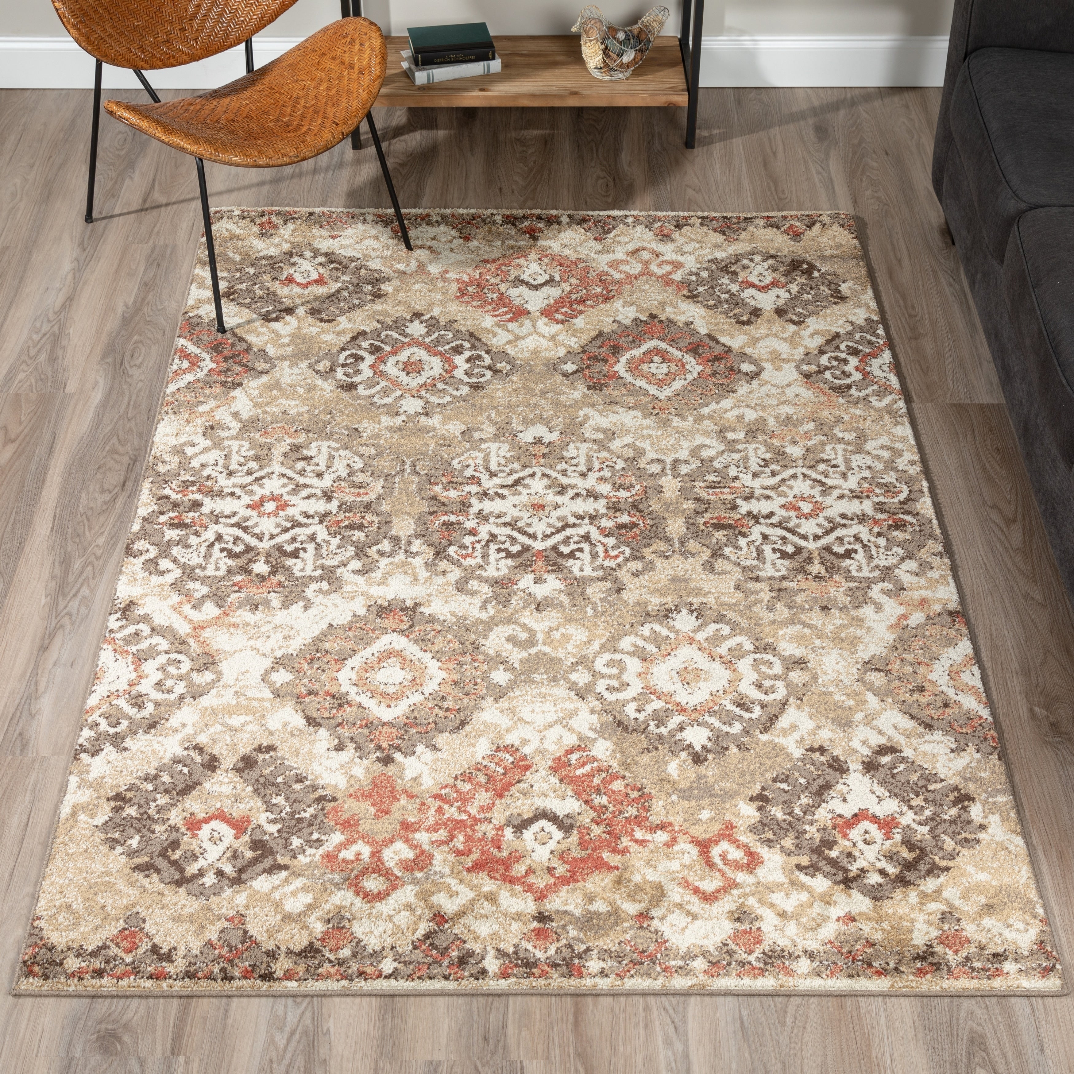 Addison Blair Distressed Ikat Beige Ivory Area Rug 33 X51