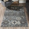 Addison Blair Distressed Ikat Gray Blue Area Rug 33 X51