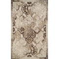 Addison Wellington Distressed Damask Brown Ivory Area Rug 33 X53