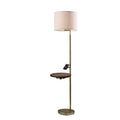 Adesso Joel Wireless Charging Task Floor Lamp W. Table Antique Brass