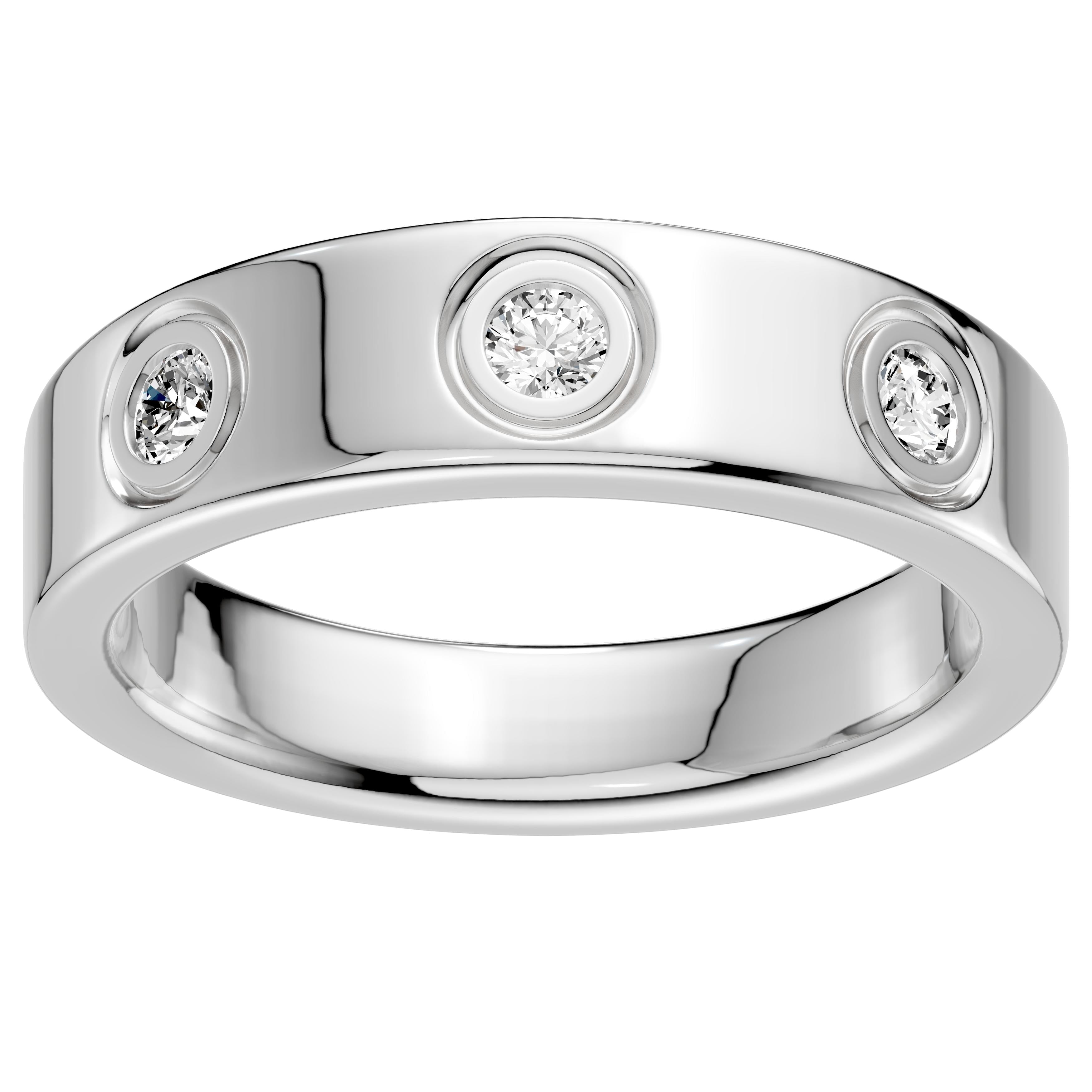 Aeon Sterling Silver Mens .33Cttw Lab Grown Diamond Wedding Band