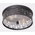 Afc Roscoe 2 Light Black Flush Mount With Clear Seeded Glass
