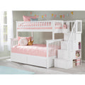 Columbia Staircase Bunk Bed Twin Full With 2 Bed Drawers White
