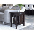 Mission Charger Walnut Wood Side Table