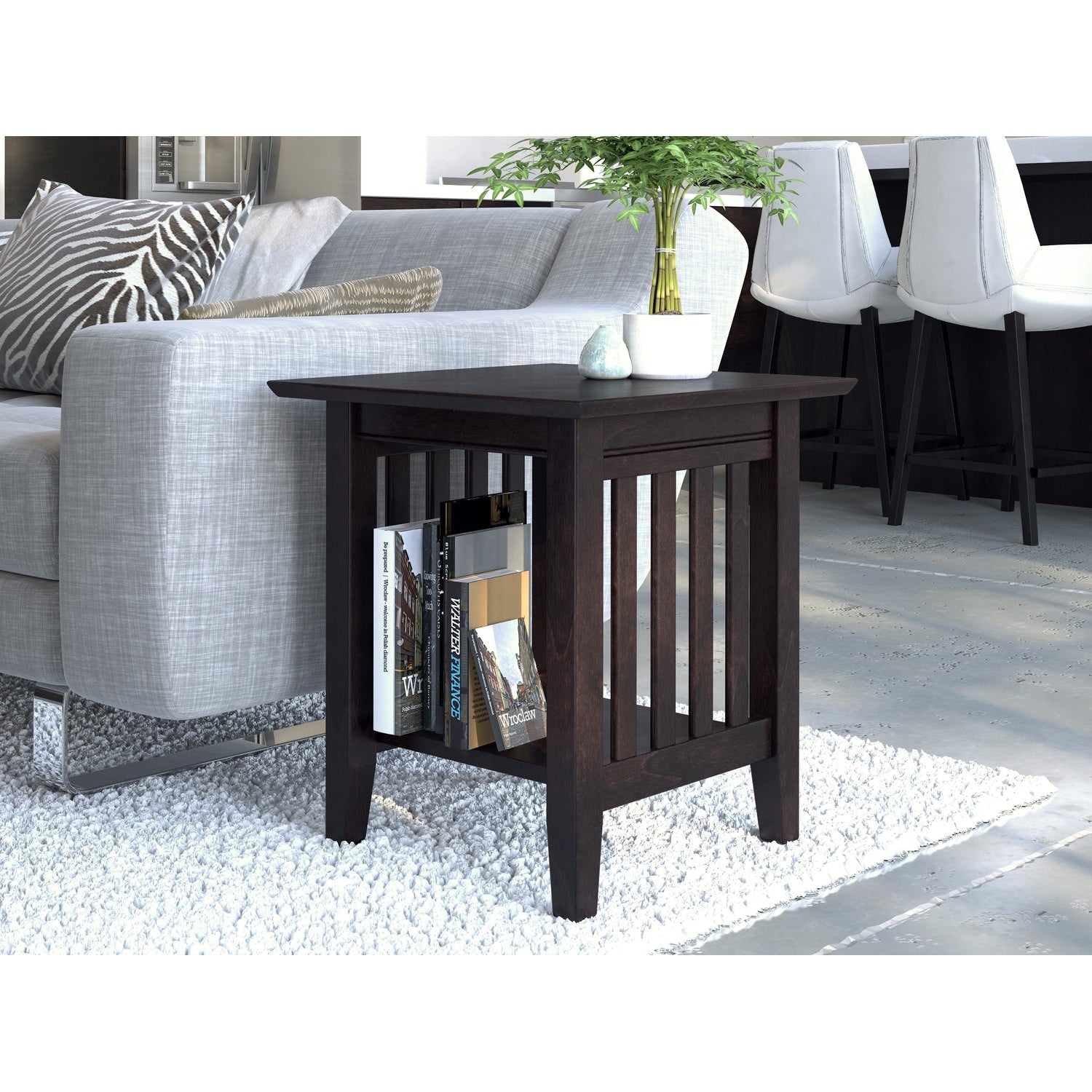 Mission Walnut Wood End Table