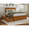 Nantucket Twin Xl Bed With Matching Foot Board With 2 Urban Bed Drawers In White