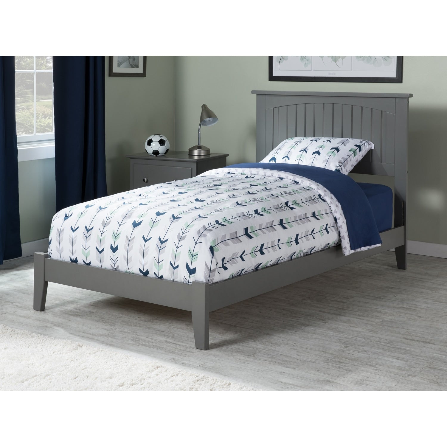 Nantucket Twin Traditional Bed In Atlantic Grey