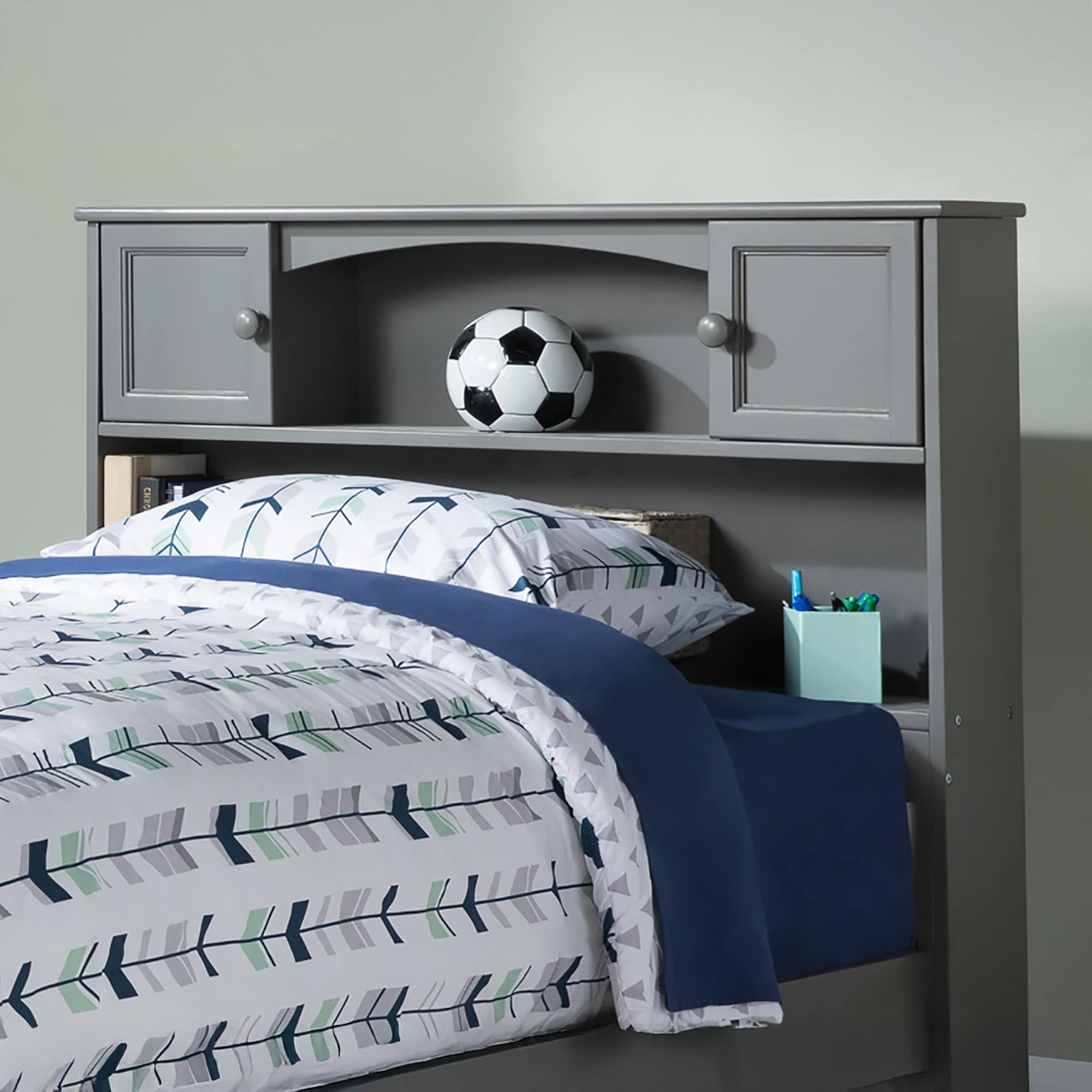 Newport Bookcase Headboard Twin Walnut