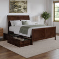 Portland Full Platform Bed With Matching Foot Board With 2 Urban Bed Drawers In White