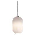 Afx Callie 15 Inch White Pendant Frosted Ribbed White Glass Shade
