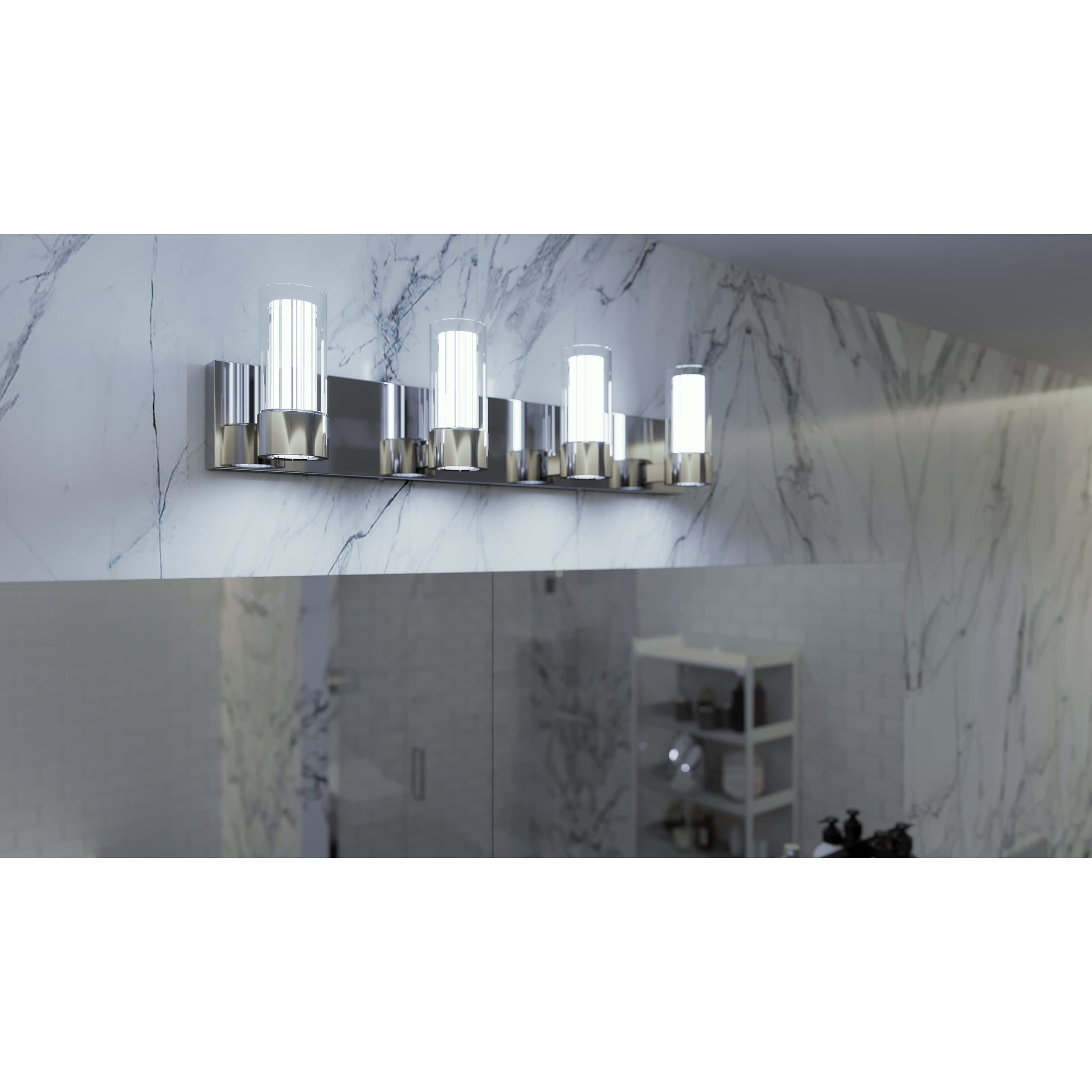 Afx Delphia Polished Chrome Vanity With Clear Acrylic