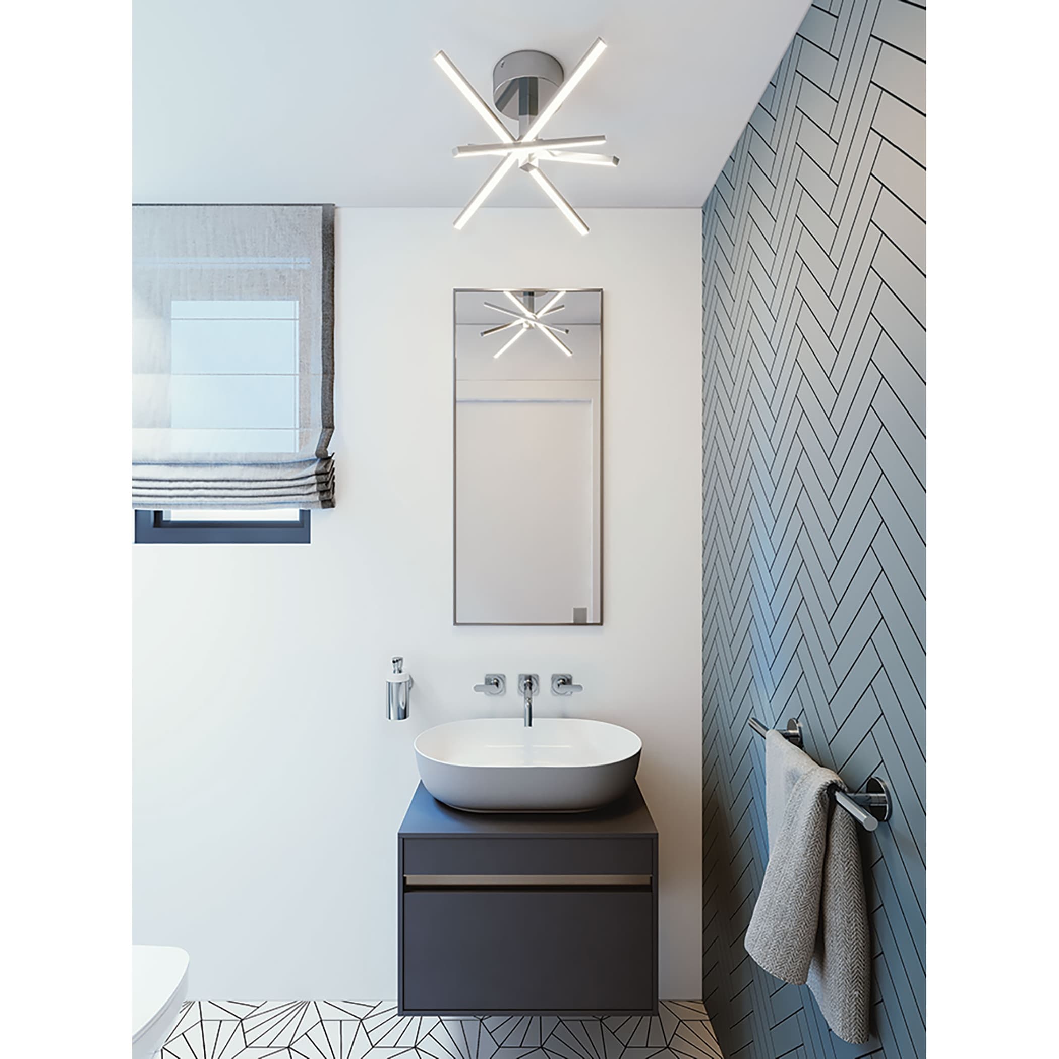 Afx Jaxx 1 Light Polished Chrome Led Flushmount