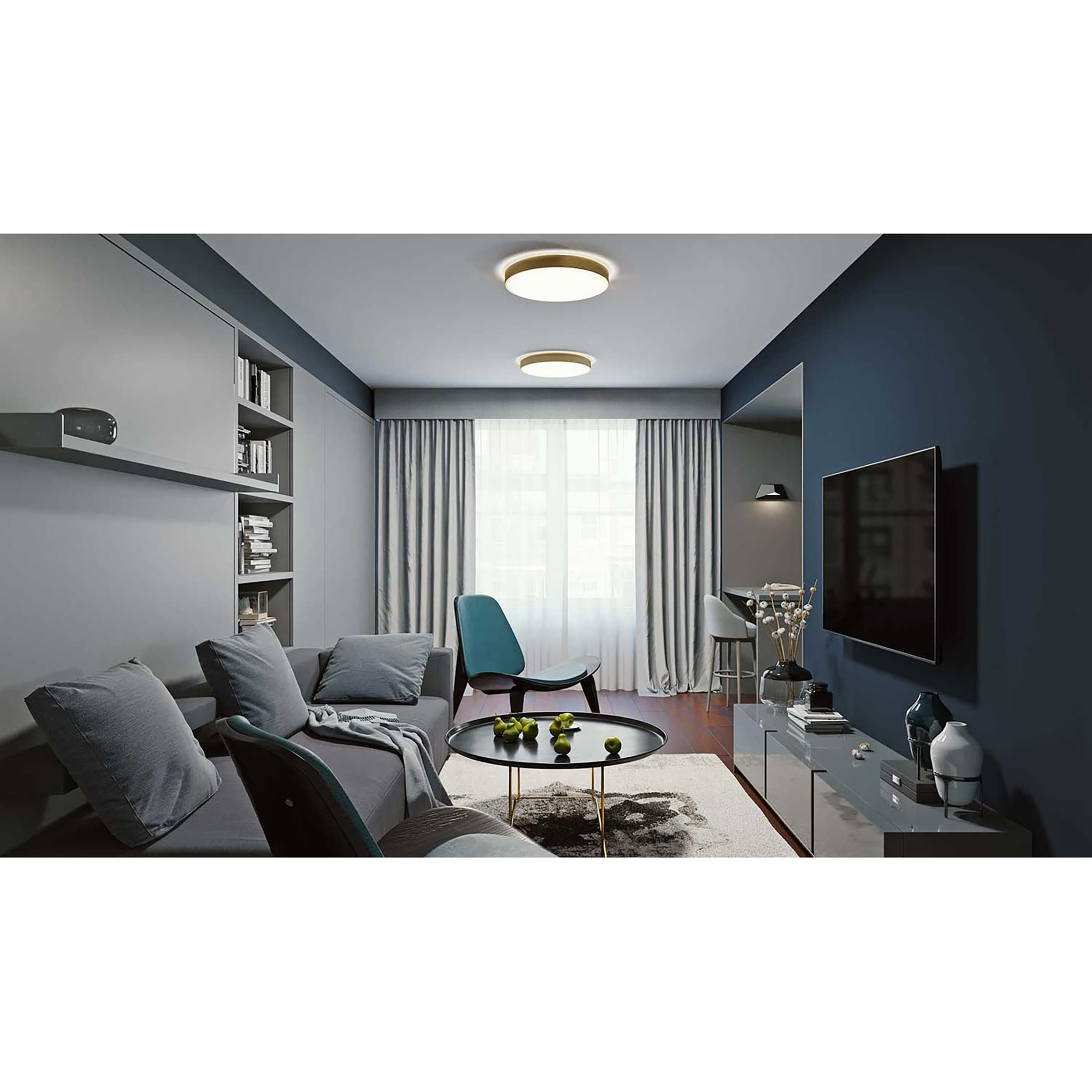 Afx Octavia Led Flush Mount With White Acrylic