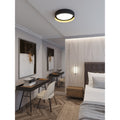 Afx Reveal 16 Inch Black And Gold Led Flush Mount White Acrylic Shade